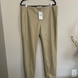 Mango Faux Leather Tan Pants Size XXL